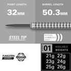 Target Darts Artemis Tungsten Steel Tip Darts Set - 6 Pro Grip Shafts - 9 Pro   