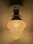 Rewired Antique Vtg Art Deco Flush Mount Ceiling Light Acorn Small Porcelain 20s