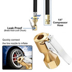 2x Air Chuck Heavy Duty Open Flow Lock On Tire Chuck W clip For Inflator Gauge