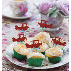 Airplane Cupcake Toppers  Glitter Cake Food Dessert Picks Baby Shower Kids  Boys