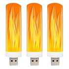  Usb Led Flame Effect Light Usb Flame Candle Bulb Flameless Tea Yellow-3p
