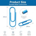 500 Colored Paper Clips - 28mm - Strong Hold - Assorted Colors - Smooth