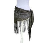 Vintage Beaded Fringe Wrap Scarf Hip Shawl Bohemian Beach Hippie Swim Festival