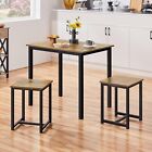 3 Piece Dining Table Set Kitchen Table Chair Set Breakfast Nook Table W 2 Stools