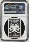 1000 Francs 2014 Benin German Knight Silver Proof Ngc Pf68
