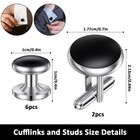 Men s Cufflinks And Studs Set Tuxedo Shirt Formal Wedding Black Tie 8pcs