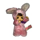 Monchhichi Easter Pets Russ Berrie Pink Bunny Luv Thumbsucker Baby Plush 1978