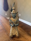 Antique 7 h Gilt Bronze Thai Teppanom Kneeling An  jali Mudra   Statue figure