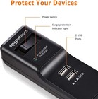 Surge Protector Power Strip With 2 Usb Ports  6 Outlet Extension Cord  Black