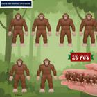 Chunful 25 Pcs Mini Bigfoot Figurine Gifts Little Classic Style  Brown