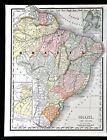 1892 Mcnally Map South America Brazil Argentina Chile Amazon Uruguay Paraguay