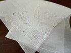 Nwt Vintage Madeira Hand Embroidered Hankie French Linen Monogram  a  Wedding