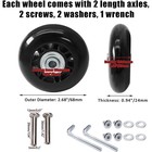 68 X 24mm 2 Pcs Luggage Suitcase Replacement Wheels  68x24mm 2 Pcs  Black