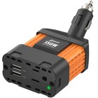 150w Car Power Inverter 12v Dc To Ac Converter  Dual Usb Ports  Safe Charger For
