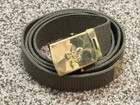 Bsa Boy Scouts 48    Green Canvas Belt Solid Brass Belt Buckle Made In Usa