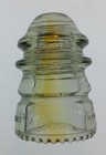 Hemingray 12 Clear Glass Insulator With Heavy Amber Streak