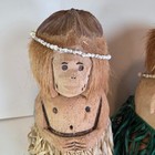 Vintage Hawaiian Coconut Hula Dolls Couple     Handcrafted Tiki Decor 12  Pair