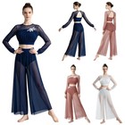 Women Dancewear Dance Class Costume Party Outfits Backless Sequined Dancing
