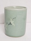 Korean Crackle Glaze Celadon Flying Cranes Infuser And Tea Mug