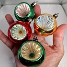 Lot Of 9 Vintage Poland Small  Mercury Glass Indent Christmas Ornaments Balls 