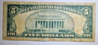 1928  5 Red Seal Us Note   Over Inked Multiple Red Ink Smears Error 