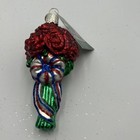 2001 Patriotic Rose Bouquet Old World Christmas -blown Glass Ornament New W tag