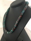 Navajo Mens  Sterling Silver Heishi Turquoise Coral Necklace 8506