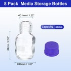 8 Pack Media Storage Bottles 50ml Borosilicate Glass Graduated Bottles Clear