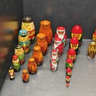 Vintage Wooden Russian Nesting Dolls Matryoshka Nutcracker Santa Mixed Lot