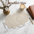 Crochet Doilies  12   17 Inch Handmade Cotton Oval Lace Placemats Vintage