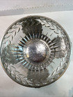 Vintage Continental Silver Crystal Lined Bowl   Basket Leafs acorn Design