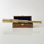 Brass Spyglass Telescope 15x Magnification With Wooden Box - Nautical Royal Navy