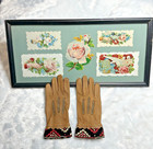 Antique Child Kid Leather Glove C 1900 W stiched Cuff Frontier Southwestern