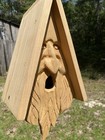 Wood Spirit Man Rustic Hand Carved Cedar Bird House Birdhouse Whimsical