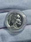 Full Date Buffalo Nickel Hand Engraved Modern Hobo Nickel Skull   Portland Frog 