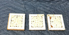 Vtg Set Of 3 Wood 4  Rosette Plaster Acanthus Leaf Corner Blocks Old 71-26b