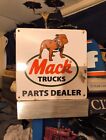 Vintage Mack Trucks Parts Dealerships Heavy Porcelain Metal Sign
