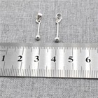 2 Sterling Silver Screw Pinch Bails W  Bead End Threaded Ball Eye Pin