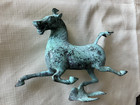 Vintage Verdigris Bronze Flying Horse Of Ganzu 2 Lbs Han Dynasty Replica 8  L 