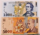 Romania 3 Notes Lot - 1000  5000   10000 Lei  1988 - 2000 