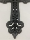 Cast Iron Decorative Cross Indoor Outdoor Garden Wall Decor   black   Pi