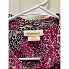 Ariat Women s Pink Leopard Zebra Print Long Sleeve Western Snap Button Shirt L