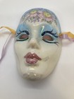 Vintage Ceramic Artist Signed  New Orleans Mardi Gras Face Mask 7  X 5 