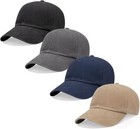 Baseball Cap Washed Cotton Adjustable Hat Polo Style Solid Plain Blank Dad Mens