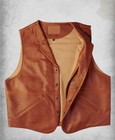 Mens Western Leather Vest Tan Brown Handmade Cowboy Style Waistcoat Vintage Look