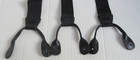Vintage Button Adjustable Leather Black Suspenders Made In England