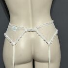 Nan Flower Garter Belt Vintage Sz Medium White With Pink Ribbon Bows Coquette