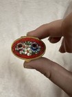 Vtg Italian Micro Mosaic Mini Hinged Pill Trinket Box Floral