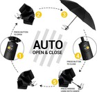 Travel Inverted Umbrella Compact Windproof- Automatic Reverse 46inch  Black 