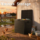 35 Gallon Outdoor Deck Storage Box Lockable Heavy Duty Plastic Garden Box